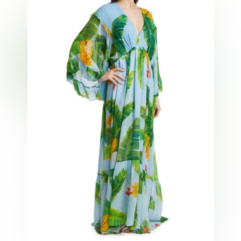 FARM Rio Blue & Green Dress Size Small